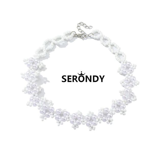 

pearl beads white boho kpop choker necklace for women jewelry collares friends chain on the neck gift novel aesthetics xl10140, Golden;silver