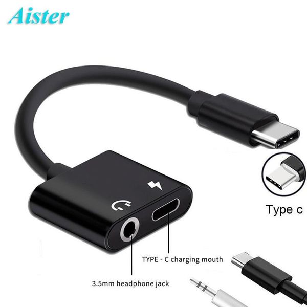 

cgjxsheadphone and charging adapter 2 in 1 usb type c to 3 .5mm headphone jack audio adapter for xiaomi 8 /6 /letv 3