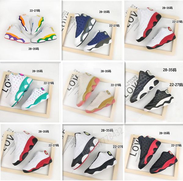 

2020 kids 13s boys girls copper white orang court purple black cat 13 basketball shoes birthday gift sneakers children baby shoes 22-35