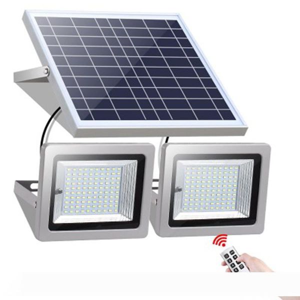 

double lamps solar floodlight 63leds 120leds 160leds 200leds outdoor solar flood light landscape lamp with remote control for lawn garden