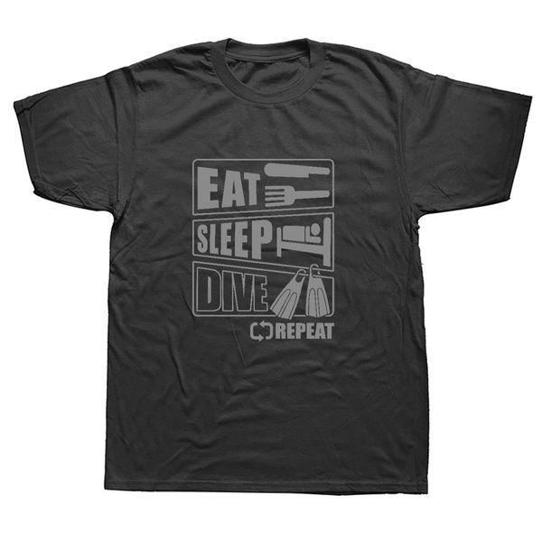 

funny eat sleep dive repeat t-shirt scuba diving t shirt men scuba diving tshirt diver teeshirt cool man summer clothing, White;black