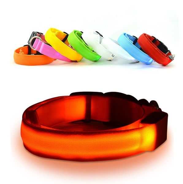 

popular double-sided exposure picture solid color led large and medium-sized dog with fiber dog with luminous collar collar collar
