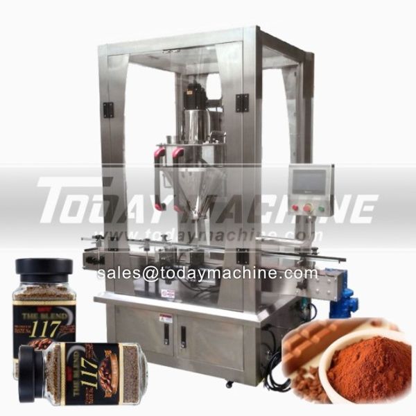 

whey protein coffee powder auger filler machine / dry baby skimmed milk powder filling canning line to tin cans filling machine
