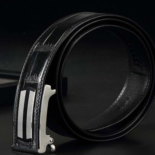 

yinshang new import crocodile leather men belt male business leisure automatic buckle crocodile belt male new men, Black;brown