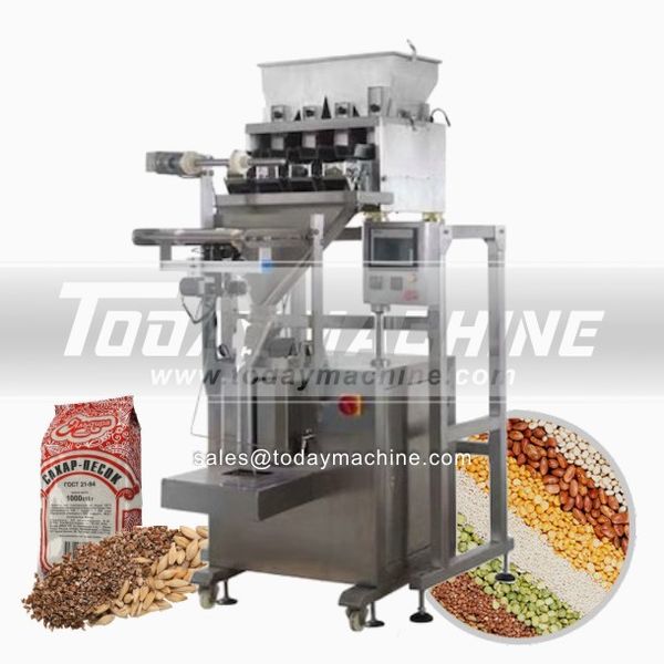 

vertical chips packing machine yb-300ld 500g multihead weigher automatic granule packaging machine