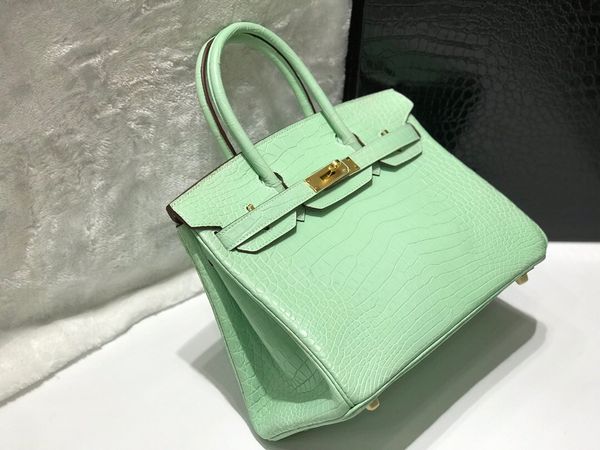 

facgtory whosale верхнего качества кожа крокодила дизайн handbag30cm, полностью ручная работа, асты доставка, золото аппаратные на складе, д