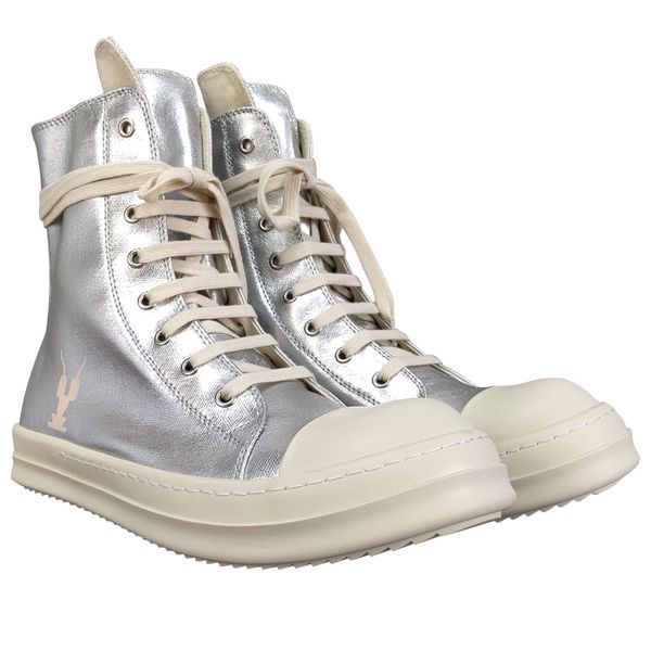 

black& street 2020 sliver canvas rock street trainer lace up qaulity sneakers casual boots