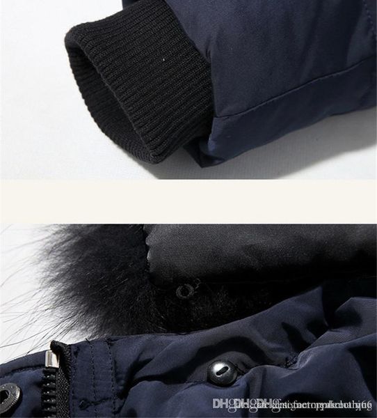 

long sleeve mens coats fashion solid color male parkas with zipper winter thick mens down jackets003, Black