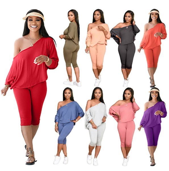 Artı Boyut 3x 4xl Kadın Yaz Kıyafetleri Daha Büyük Boyut Giyim Kısa Kol gevşek Tshirt+Şort İki Parça Set Sold Renk Tracksuits 3709