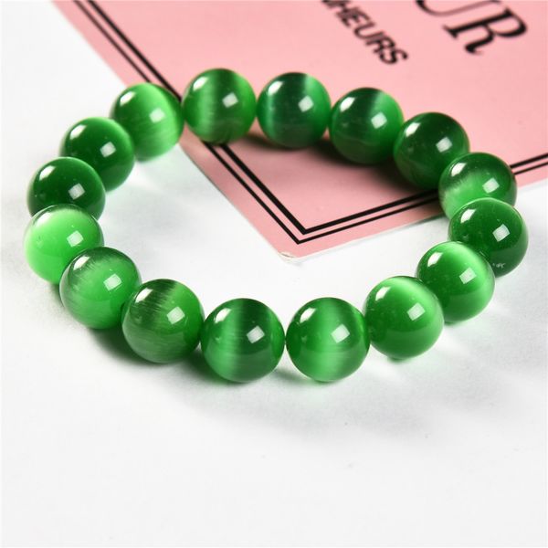 

opal bracelet female natural stone beaded bracelets for women jewelry 12mm beads bracelet elastical bangles gifts, Black