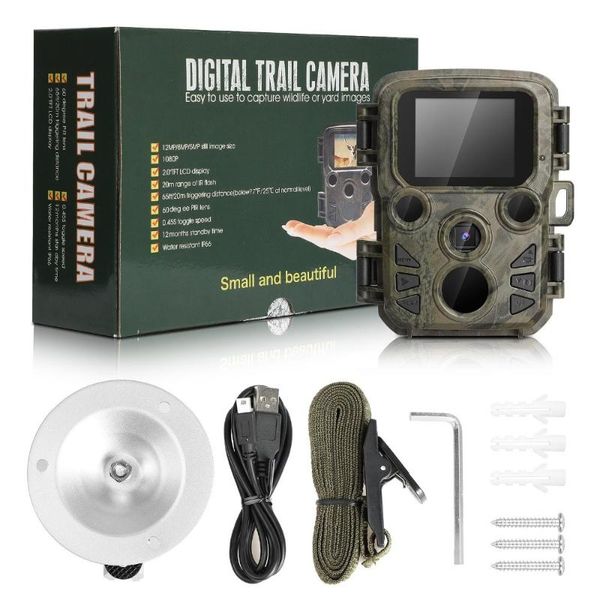 

mini300 hunting camera 12mp 1080p hd video night leds range up to 65ft p-trapsp traps wild camera