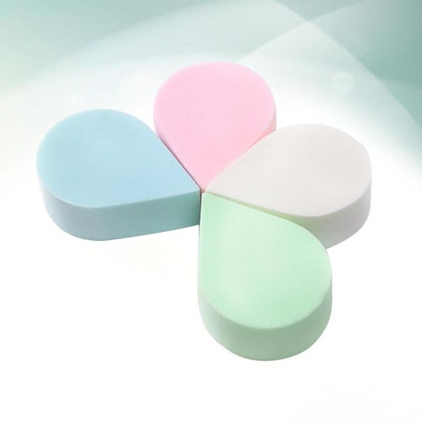 

4 pcs wet and dry dual use drop shape facial sponge puff soft face cleaning tool makeup powder sponge (drop shape puff, mixed co