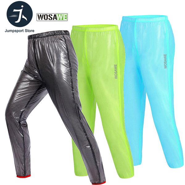 

wosawe cycling motorcycle rain pants waterproof men outdoor clothing cycle tights trousers rainproof sports running moto pants, Black;blue