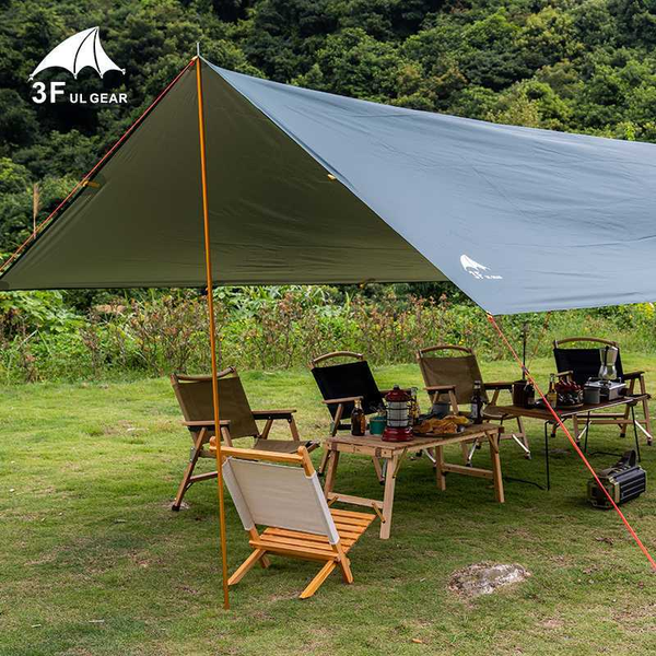 

tents and shelters 3f ul gear 3x3/3x4/3x5 210t silver coating waterproof windproof sunscreen uv-proof hanging tarp tent beach canopy