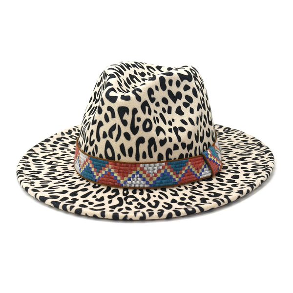 

new arrivals timelimited fashion designers autumn and winter new leopard woolen hat fashion big brim fedora free, Blue;gray