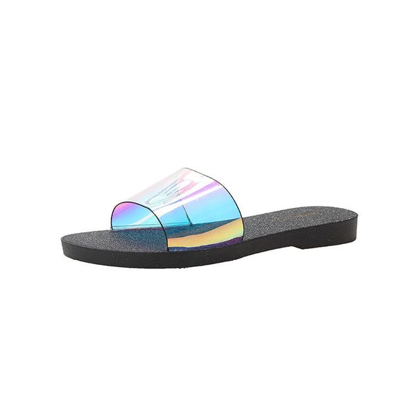 

slippers women's 2020 summer new fashion outer wear flat bottom wear beach shoes word drag sandals, Black