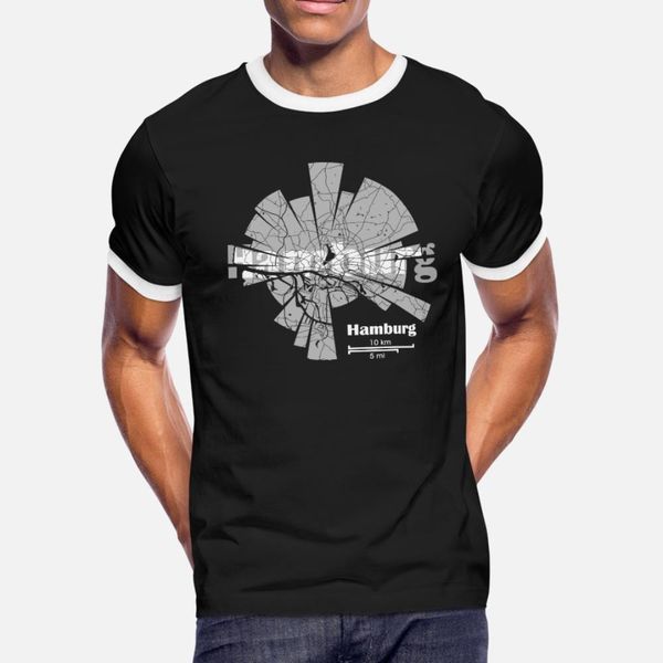 

hamburg map t shirt men knitted cotton o neck clothing graphic building spring autumn natural shirt