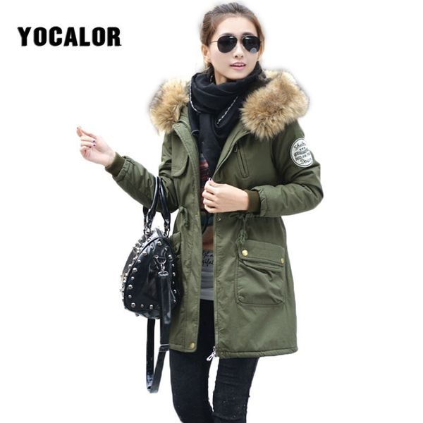 

2020 winter fur hood coats cotton long coat quilted jacket women warm parka feminina outerwear plus size hat parkas snow wear, Black