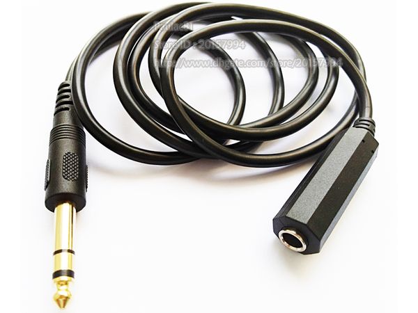 Vergoldetes 6,35 mm 1/4 Zoll Stereo-Audio-Verlängerungskabel, Stecker auf Buchse, ca. 1,5 m/2 Stück