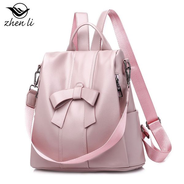 

leather luggage tag20202020 new fashion bag backpack female sweet lady pu backpack bow pouch purse hook