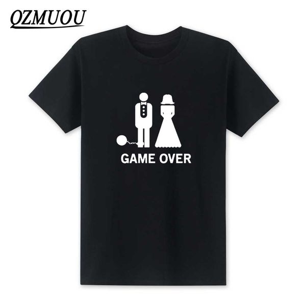

новая мода game over брак болл и цепи смешные свадебные подарки мужские футболки моды с коротким рукавом o шея повседневная футболка xs-xxl