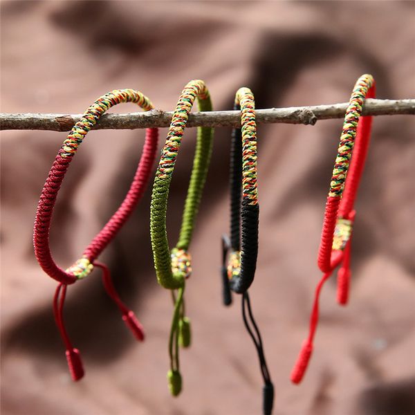 

new arrival tibetan buddhist braided cotton lucky rope bracelet & bangles for women men handmade friendship bracelets, Golden;silver