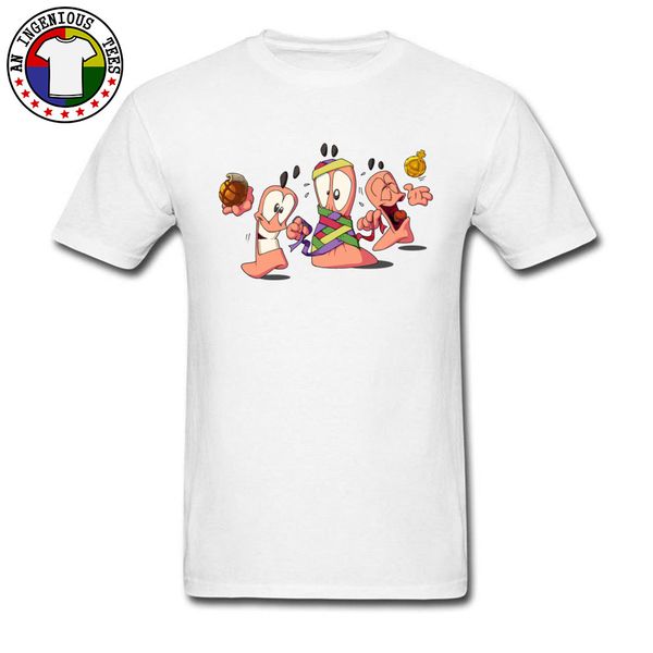 

sale t shirt worms game boy tee-shirts summer autumn brand new normal short sleeve pure cotton o-neck men's t shirt funny