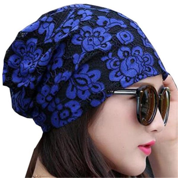 

yrrety winter hats for woman beanies turban hollow women's warm knit hair wrap solid casual ladies skullies & beanies hat cap, Blue;gray