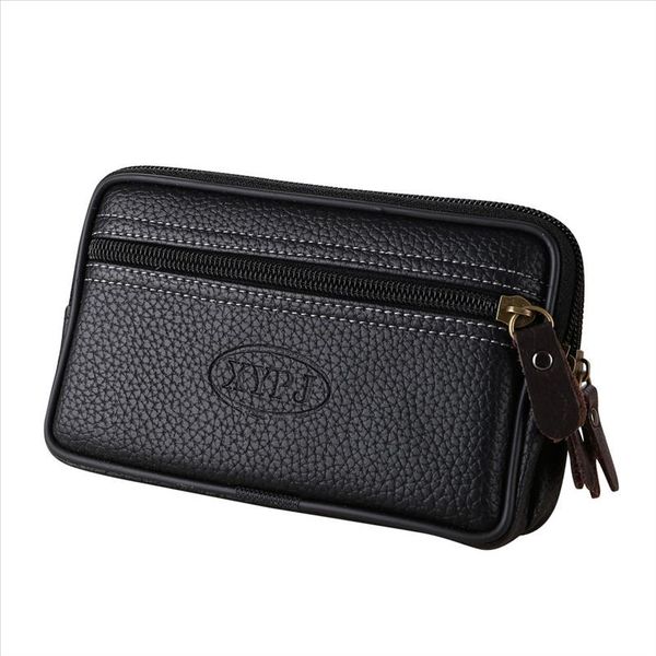 

men leather wallet vintage pure male clutch fashion 2019 billetera hombre carteras mujer de hombro cartera hombre zipper money, Red;black