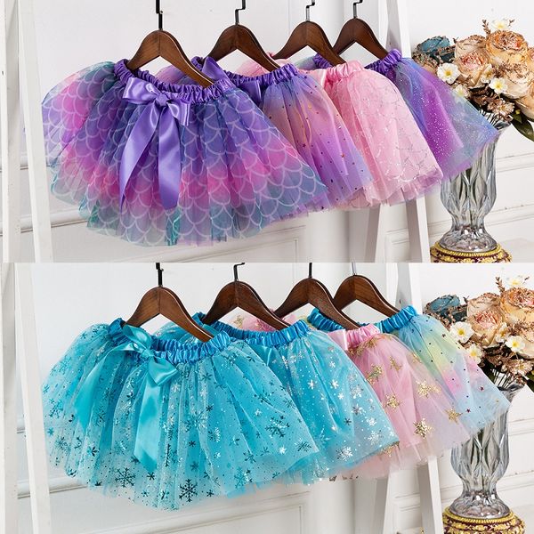 20 colori Fashion Baby Kids Dress Girls Girls Stars Princess Slotter Skirt Children Chiffon Paugfes Dance Skirts M2821