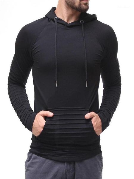 

fold designer hoodies plus size pullover sweatshirt streak long sleeve solid color mens clothing spring mens slim, Black