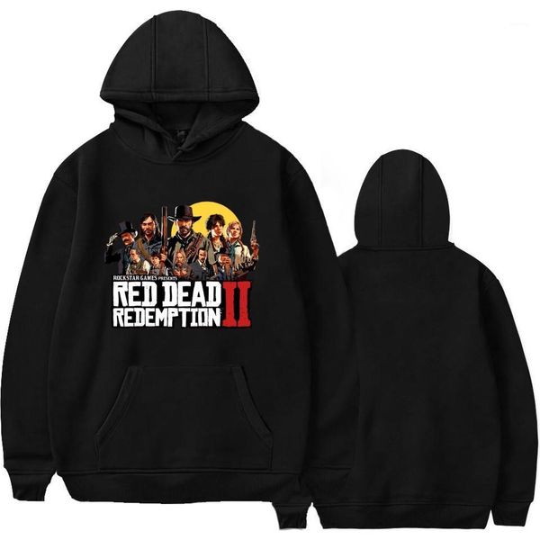 

hoodies men spring autumn fleece harajuku hooded sweatshirts red dead redemptio, Black