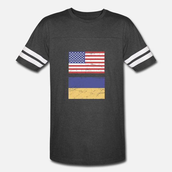 

united states flag & ukraine flag t shirt men designer short sleeve o neck gents cute funny spring autumn kawaii shirt