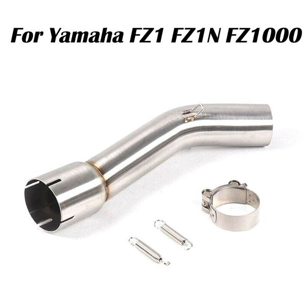 

motorcycle middle round exhaust pipe mid tube link pipe without exhaust for fz1 fz1n fz1000 2006-2020