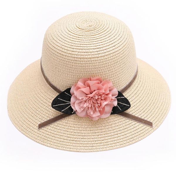 

fashion summer women's sun hat 2020 new holiday beach straw hat flower basin cap sunscreen sun foldable hair accessories, Blue;gray