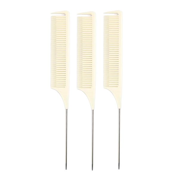 

3x new professional weaving highlighting foiling hair comb for salon beige, Silver