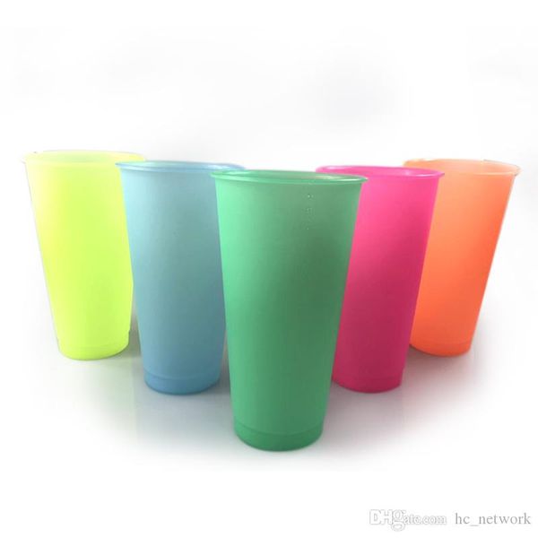 

color changing water cup temperature sensitive plastic bottle 700ml pp material fruit juice mug 5 colors high capacity tumbler with lid