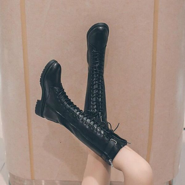 

2020 тенденции моды осень новых диких корейской версии ботфорты женская обувь сапоги, Black