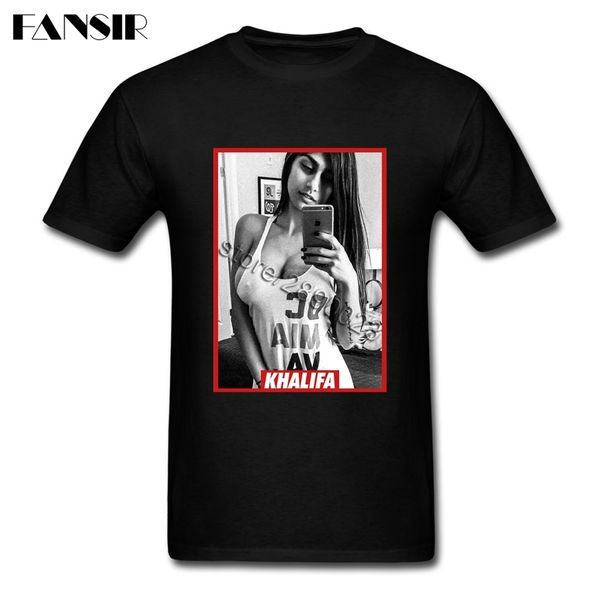 

mia khalifa short sleeve t shirts teenage cool camiseta pure cotton o-neck men's t-shirt for group