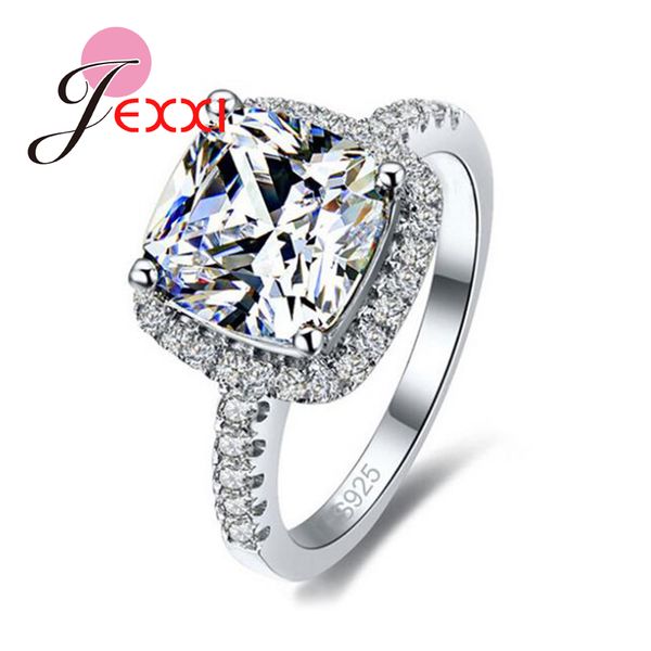 

luxury 925 sterling silver wedding engagement rings stone cubic zirconia jewelry for bridal ring jewelry, Golden;silver