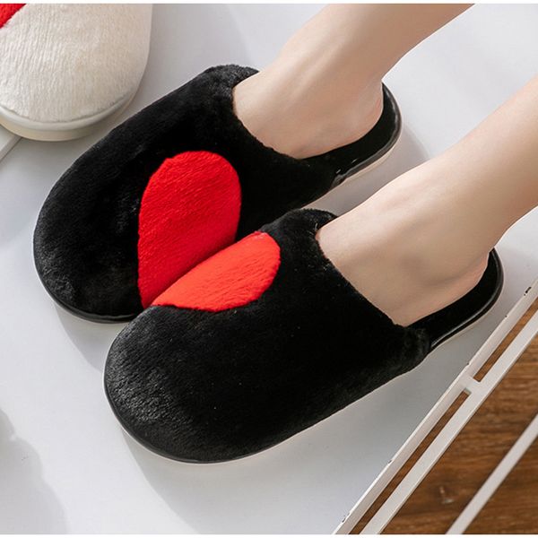 

women warm winter slippers ladies bedroom plus size faux fur comfort fluffy plush cartoon female home furry indoor house shoes, Black