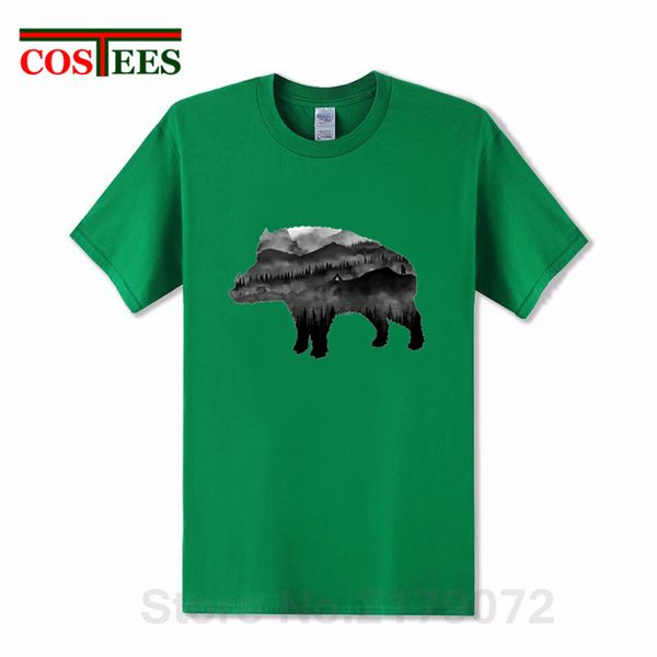 

wild boar t shirt men nature mountain t-shirt supernatural tee man mtb brand clothing hombre camiseta animal printed tshirt