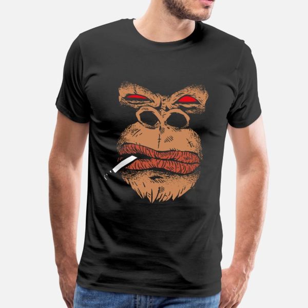 

gorilla курение круто зла t shirt men сумасшедшая хлопка o шеи уникальный сумасшедший смешной весна тонкий
