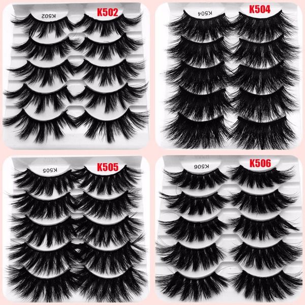 

false eyelashes 5 pairs 20 mm 5d mink hair full volume t hick eye makeup natural long wispies flfuffy multilayers lashes
