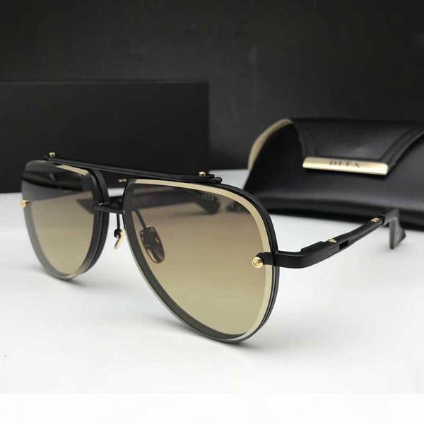 

send original box retro polarized luxury men's designer sunglasses gold-plated flying frame brand sunglasses with original characters, White;black