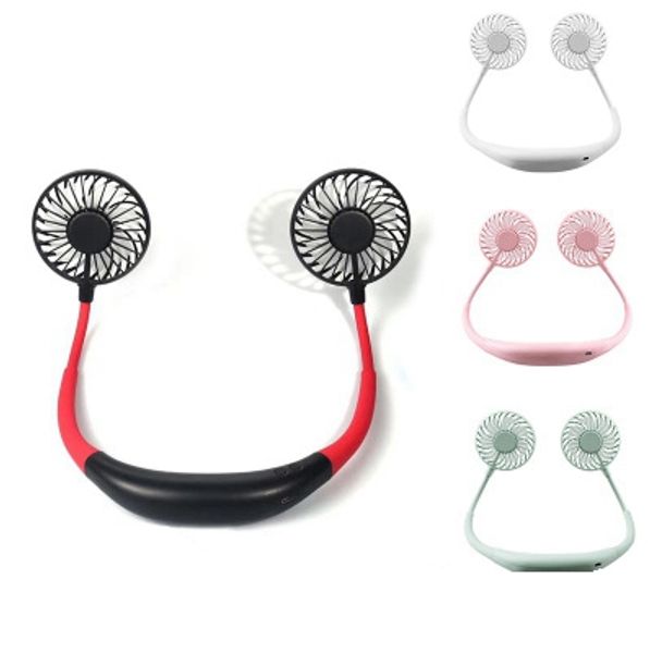 

portable fan hand personal mini fan usb rechargeable neck fan 360 degree adjustment head hanging neck fans for travel outdoor eea1893
