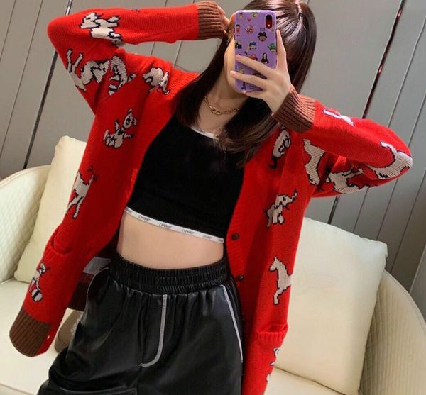 

gxxxi hwaii 20aw мужские свитера мода животные pattern кардиган модная женская kintwear haute couture 2020 новое высокое качество горячее, White;black