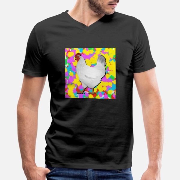 

chicken pop color tie dye background funky indie t shirt men print short sleeve s-xxxl clothes fit fashion summer style formal shirt