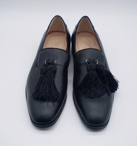 

shoes men's slip dress on designer fashion black tassel loafers men genuine leather oxfords wedding party shoes