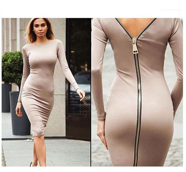 

dress solid color nightclub dresses new arrival autumn winter women dress long sleeve crew neck ladies, Black;gray